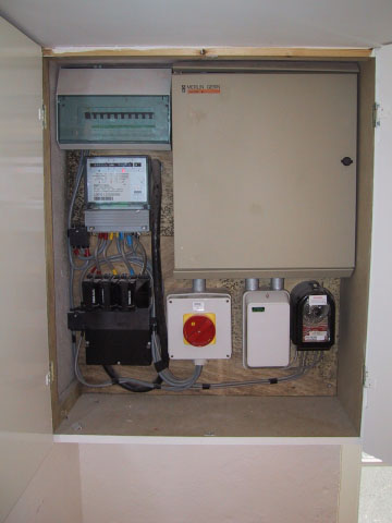 electrical cupboard with fuses etc.